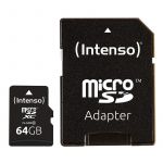 Intenso 64GB MicroSDHC Class10 + Adapter - 3413490