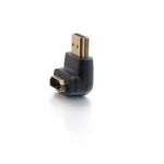 C2G 90° Down Adapter - Adaptador de vídeo/áudio - HDMI - HDMI de 19 pinos (F) - HDMI de 19 pinos (M) - preto - conector com 90 g