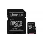 Kingston 64GB Micro SDXC Class 10 UHS-I U1 Full HD Canvas 80MB/s + Adaptador SD - SDCS/64GB