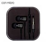 Auriculares Stereo Box Universal Metálico 3,5 mm Black