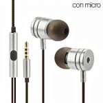 Auriculares 3,5 mm Stereo Box Universal Metálico Silver