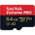 SanDisk 64GB Micro SDXC Extreme Pro Deluxe V30 UHS-I U3 A2 + SD Adapter - SDSQXCY-064G-GN6MA