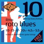 Rotosound Cordas para Guitarra Eléctrica Nickel Light Top Heavy Bottom R10 Blues