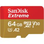 SanDisk 64GB Micro SDXC Extreme UHS-I A2 V30 U3 Class10 + Adapter - SDSQXA2-064G-GN6AA