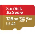 SanDisk 128GB MicroSDXC Extreme A2 Class 10 V30 U3 UHS-I + SD Adapter - SDSQXA1-128G-GN6AA
