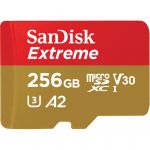 SanDisk 256GB Micro SDXC V30 A2 Extreme + SD Adapter - SDSQXA1-256G-GN6MA