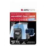 AgfaPhoto 64GB Micro SDHC UHS-I High Speed C 10 U3 V30 + Adaptador - 10582A1