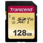 Transcend 128GB SDXC 500S Class 10 UHS-I U3 V30 - TS128GSDC500S