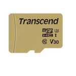 Transcend 64GB Micro SDXC 500S Class 10 UHS-I U3 V30 + Adaptador - TS64GUSD500S