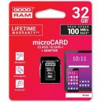 Goodram 32GB MicroSDHC Class 10 UHS-I + Adapter - M1AA-0320R12