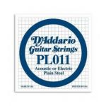 Corda Individual D'Addario 011 para Guitarra Elétrica ou Acústica Aço
