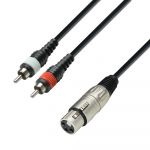 Adam Hall K3 YFCC 0100 Audio Cable XLR female to 2 x RCA male, 1 m