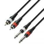 Adam Hall K3 TPC 0300 M Audio Cable 2x RCA male to 2x 6.3 mm Jack mono, 3 m