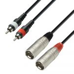 Adam Hall K3 TMC 0600 Audio Cable moulded 2 x RCA male to 2 x XLR male, 6 m