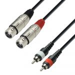 Adam Hall K3 TFC 0300 Audio Cable moulded 2 x RCA male to 2 x XLR female, 3 m