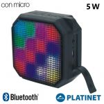 Platinet Coluna de Som Bluetooth 5W com LED - Preta