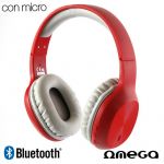 Omega Auriculares Stereo Bluetooth Headset Stereo Wireless Red