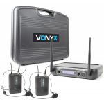 Vonyx Central 2 Microfones Cabeça Uhf 2 Canais S/ Fios (WM73H) - 179.209