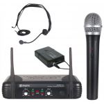 Vonyx Central 2 Microfones Vhf 2 Canais S/ Fios (mão e Cabeça) STWM712C - 179.180
