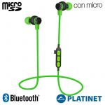 Platinet Auriculares Stereo Bluetooth Desportivos Magnéticos PM1061 Verde