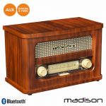 Madison Rádio Portátil Fm Bluetooth LED Vintage