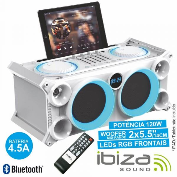 Sistema de Som Bluetooth Portátil C/ Colunas 120W IBIZA – FRAPIDS –  Especialistas em Eletrónica