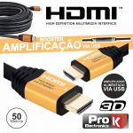 ProK Electronics Cabo Hdmi 1.4 Macho / Macho 50M Preto com Amplificador