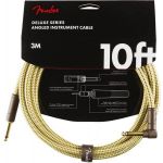 Fender Deluxe Instrument Cable Straight Angle Tweed Jack 3m