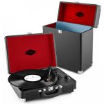 Gira-Discos Auna Peggy Sue Record Collector Set Black Retro Mala
