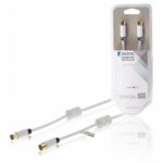 Konig Cable Coaxial 100 dB Coaxial Macho - Coaxial Hembra 2 m Blanco