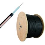 Cable coaxial RG59 - Vídeo - Rollo de 300 metros - Cubierta color negro - Diámetro exterior 6.0 mm - Bajas pérdidas