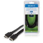 Valueline Cable plano HDMI de alta velocidad con conector HDMI Ethernet conector HDMI de 3.00 m en color negro