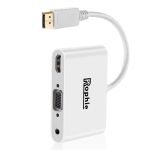 Rophie Adaptador DisplayPort para HDMI / VGA com Áudio e Alimentação Micro USB - MS004066