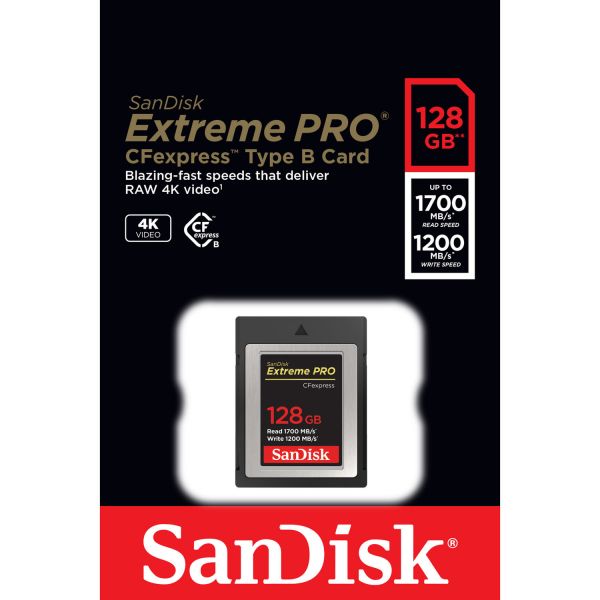 SanDisk 128GB Extreme Pro CFexpress Card Type B 1700/1200Mb/s XQD