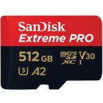 Sandisk 512GB Extreme Pro Micro SDXC Class 10 A2 V30 UHS-I + Adapter - SDSQXCZ-512G-GN6MA