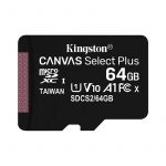 Kingston 64GB MicroSDHC Canvas Select Plus Class10 UHS-I + Adaptador
