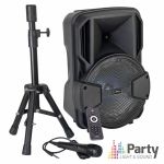 Party Light & Sound Coluna C/ Bateria 8" + Micro + Tripé - PARTY-MOBILE8-SET