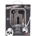 TNB Auricular In-Ear Trend 2 Metal, com Microfone Preto e Branco ESMETAL2