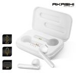 Akashi Auriculares Bluetooth Autonomia de 3h Estojo de carregamento - Branco - AKAPOD