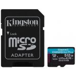 Kingston 512GB Micro SDXC Canvas Go! Plus Class 10 UHS-I U3 V30 A2 + Adaptador SD - SDCG3/512GB