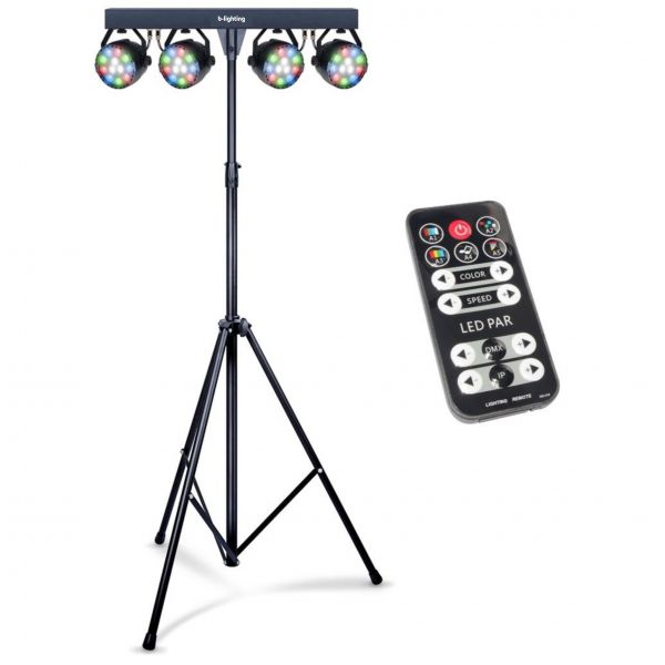 B-Lighting Kit 4 X Par Led RGBW C/ Pedal + Tripé - Compara Preços