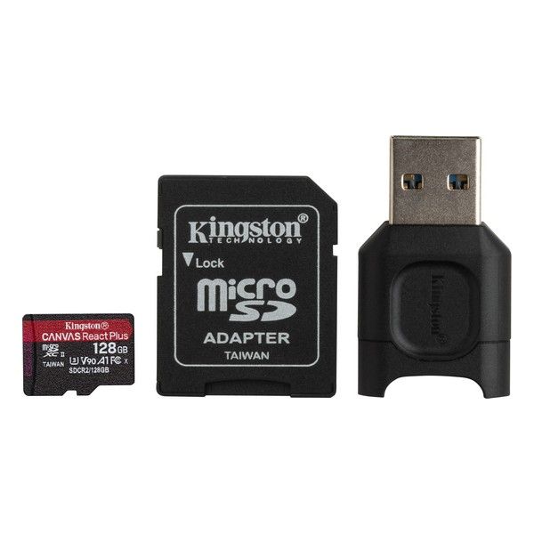 Kingston 128GB Canvas React Plus C10 UHS-II U3 V90 A1 microSDXC ...