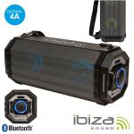 IBIZA Coluna Bluetooth Portátil 20wrms Usb/Bt/Aux/Bat Led
