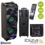 Ibiza Coluna Amplificada 2X8" 300W USB/FM/BT/SD Black