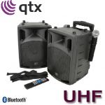QTX Sistema Pa Portatil C/micros Uhf Bluetooth® & Dvd - PAV8