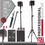 BST Conjunto Som Bi-Amplificado Pro 2.1 1120W Dsp - FIRST-S2.1