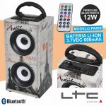 LTC Coluna Bluetooth Portátil 12w Usb/sd/fm/aux/bat Paris