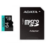 ADATA 64GB microSDXC Cartão memória Premier Pro Class 10 UHS-I U3, V30 - AUSDX64GUI3V30SA2-RA