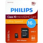 Philips Cartão Memória MicroSDHC Card 16GB Class 10 UHS-I U1 + Ad - FM16MP45B/00