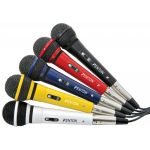 Fenton Pack 5 Microfones Dinâmicos Coloridos c/ Cabos